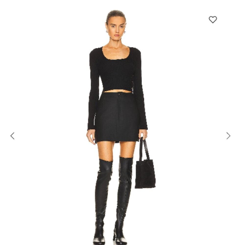 NWT Loulou Studio Black Hornby Mini Skirt Large - Picture 2 of 7